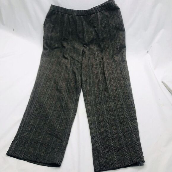TanJay Pants Comfort Slacks Sweatpants Elastic Soft Wide Leg Brown Plaid 16 W - Picture 12 of 12